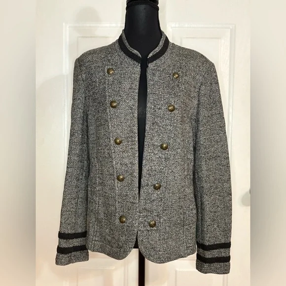 Tommy Hilfiger Women's Marled Military Band Jacket size Large - Picture 2 of 14